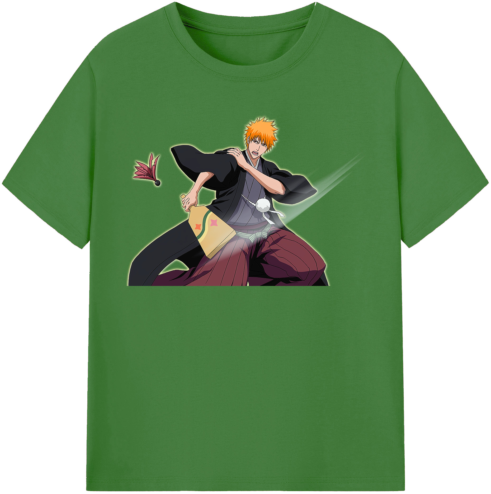 （画像用） ブリーチ 黒崎一護（くろさき いちご）BLEACH Kurosaki Ichigo レディースカジュアルプリントTシャツ（綿100％）